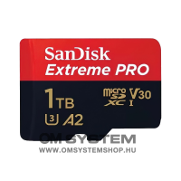 Sandisk microSDXC 1 TB Mobile Extreme PRO + adapter, (olv. seb.: 200MB/s , ír. seb.: 140MB/s) UHS-I, V30, A2