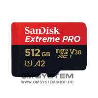 Sandisk microSDXC 512 GB Mobile Extreme PRO + adapter, (olv. seb.: 200MB/s , ír. seb.: 140MB/s) UHS-I, V30,