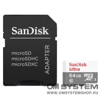 SanDisk Mobile Ultra microSDXC  64GB memóriakártya + adapter [140MB/s] (215421)