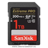 Sandisk SDXC 1 TB Extreme PRO (200MB/s olv. / 140MB/s ír. Seb.) UHS-I, Class 10, U3 (121599)