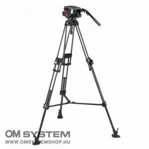 Manfrotto 509 Video fej + 645 Fast karbon állvány, 2n1 terp. ikerláb (MVK509TWINFC)