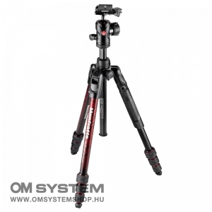Manfrotto Befree Advanced Alumínium Travel Tripod twist+gömbfej, piros (MKBFRTA4RD-BH)