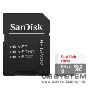 SanDisk Mobile Ultra microSDXC  64GB memóriakártya + adapter [140MB/s] (215421)