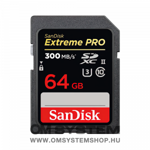 Sandisk SDXC 64 GB Extreme Pro memk. (300 MB/s olvasás) UHS-II, U3, V90 (121505)